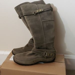 Knee high suede boots